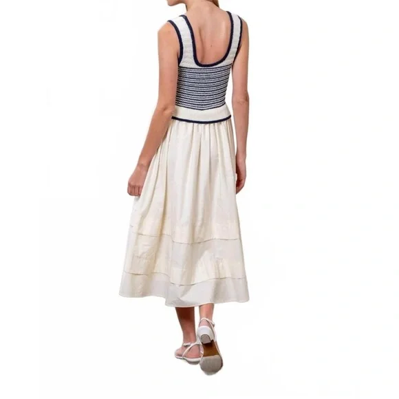 Moon River Striped black and Cream Midi Dress - Picture 2 of 2